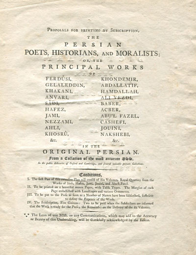 Proposals for printing by subscription, the…