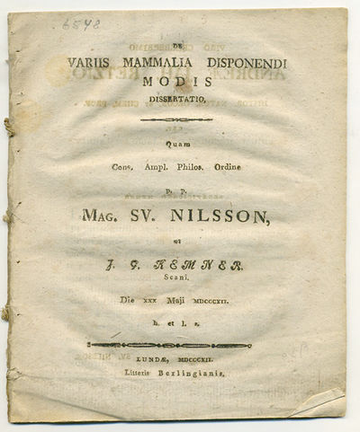 De variis mammalia disponendi modis dissertatio.…
