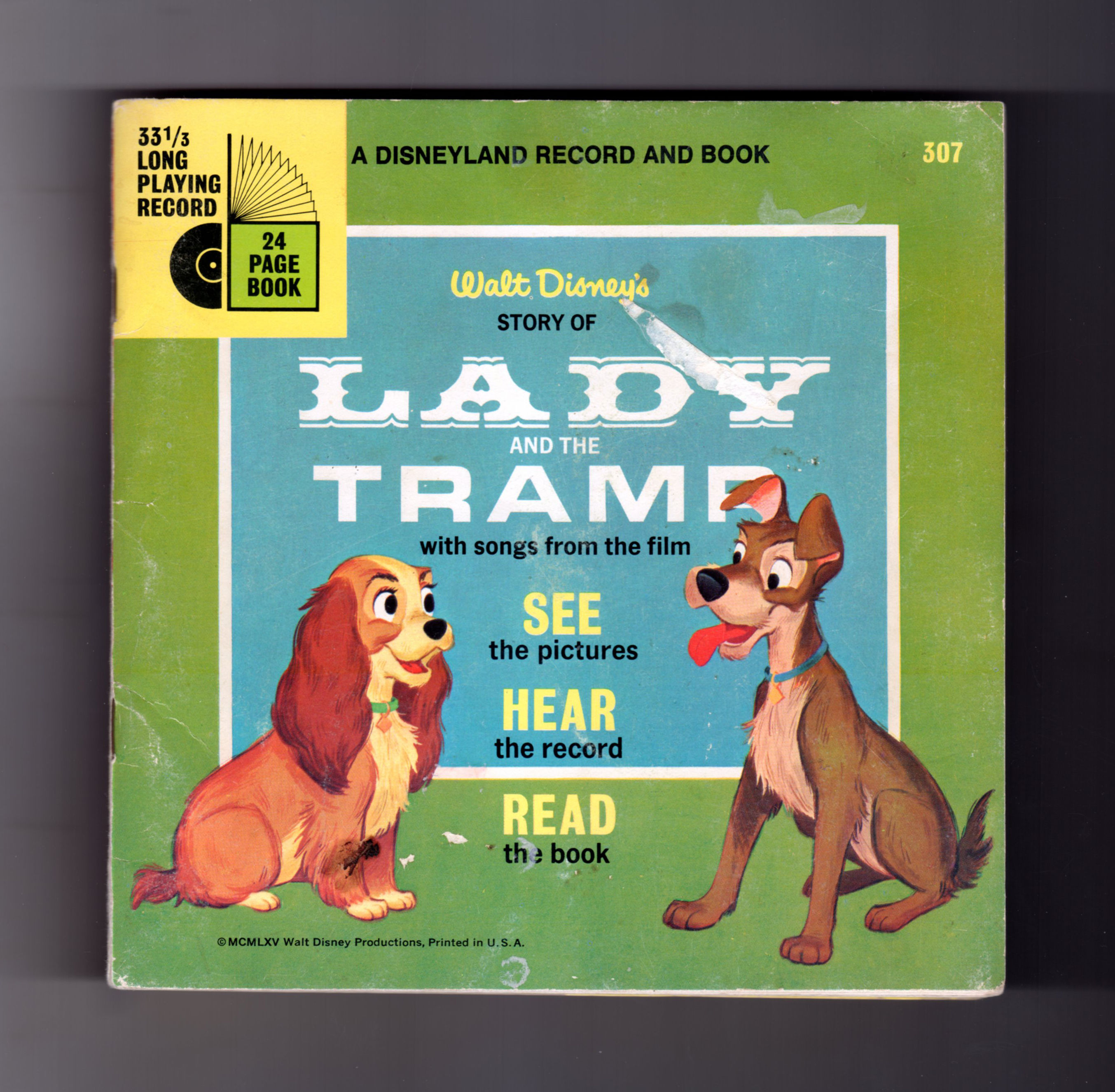 Walt Disney's Story of Lady and the Tramp with 33 1/3 Record. 1965