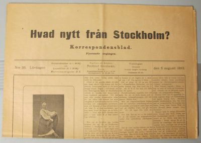 Hvad nytt från Stockholm? Korrespondesblad. N:o…