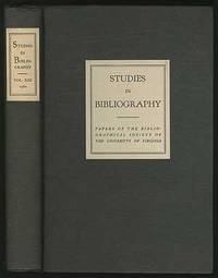 Charlottesville, Virginia: Bibliographical Society of the University of Virgi, 1960. Hardcover. Near...