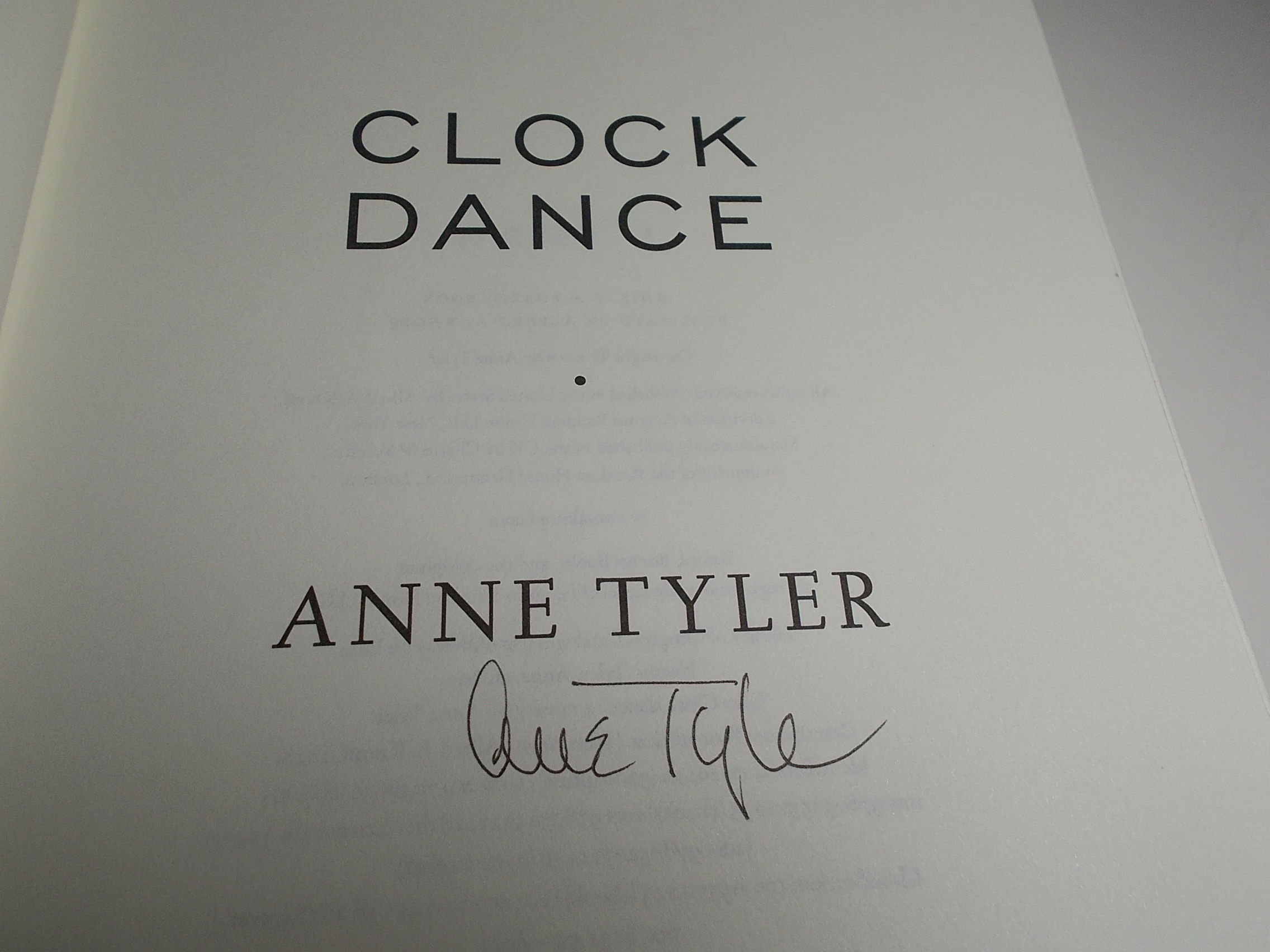 BIBLIO Clock Dance A Novel by Anne Tyler Hardcover 2018 Knopf