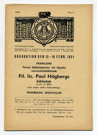 Bokauktion den 13-16 febr. 1951. Framlidne förste…