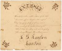 Calligraphy & Manuscript Verse with Leaf border decoration - E. S. Landon - Easton