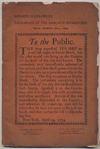 Facsimiles of the Bancker Broadsides. Supplement to Catalogue 809 by HENKELS, Stan V - 1898