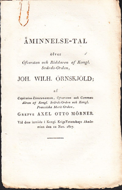 Åminnelse-tal öfver öfversten och riddaren af…