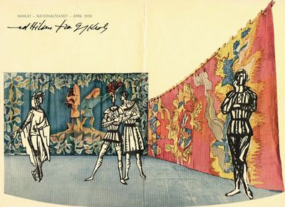 Sceneskisse [plakat?] til Hamlet,…