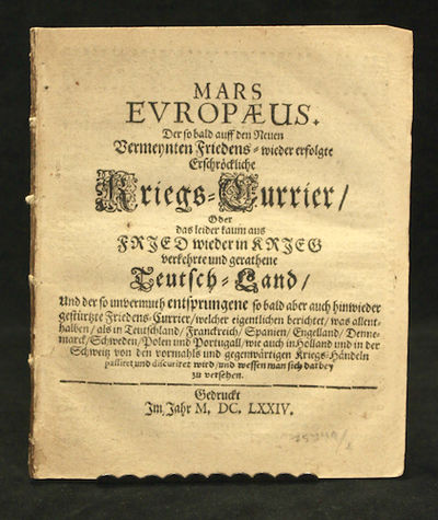 Mars Europaeus. Der so bald auff den neuen…