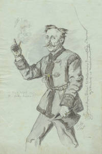Friedrich Auguste Böhme, R.S. Musikdirektor und Posannen Konig zu Dresden. Original drawing executed in pencil, black chalk, and colored washes