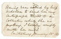 image of AUTOGRAPH NOTE ON A SLIP OF PAPER SIGNED BY ENGLISH CHURCHMAN, THEOLOGIAN, POET AND HYMNODIST HENRY ALFORD.