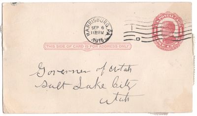 Save Joe Hill" Postcard Addressed to...; (photo 1)