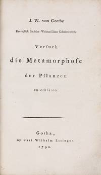 Versuch die Metamorphose der Pflanzen zu erklÃ¤ren by GOETHE, Johann Wolfgang von - 1790