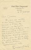 Autograph letter signed in full, addressed "Cher Monsieur," in all likelihood noted musicologist, conductor, and music editor, Arthur Mendel