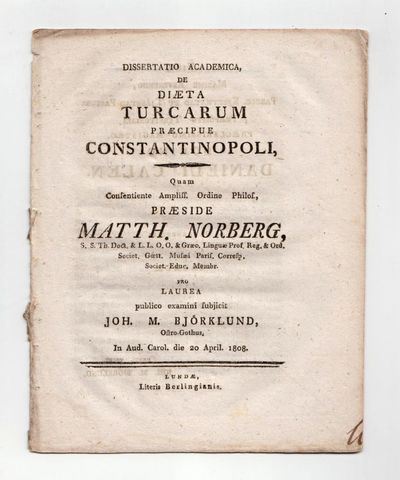 Dissertatio academica, de diæta Turcarum præcipue…