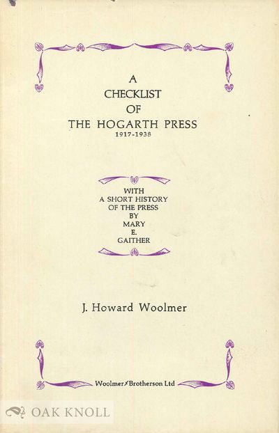CHECKLIST OF THE HOGARTH PRESS, 1917-1938.|A