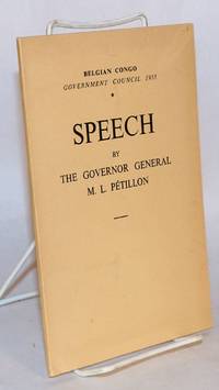image of Speech by the Governor General M. L. Pétillon