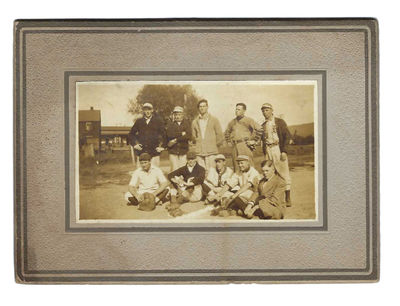 A Small Group of Early Baseball Photographs, Including a Female Baseball Player