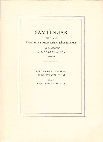 Birger Gregerssons Birgitta-officium.