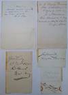 Collection of six signatures and autographed notes