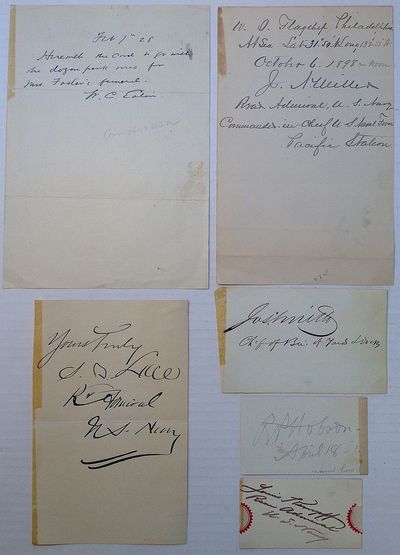 Collection of six signatures and autographed notes