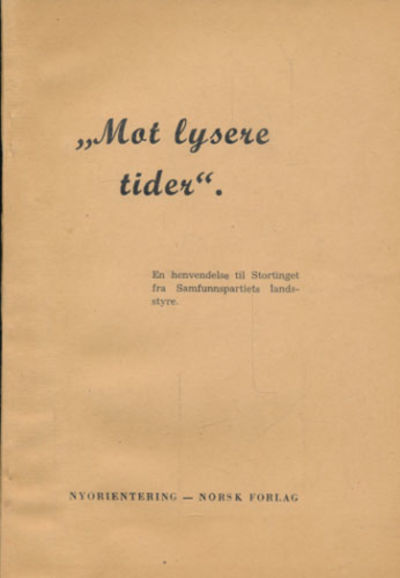 Mot lysere tider.