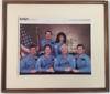 Framed NASA photograph signed by the entire six-member crew