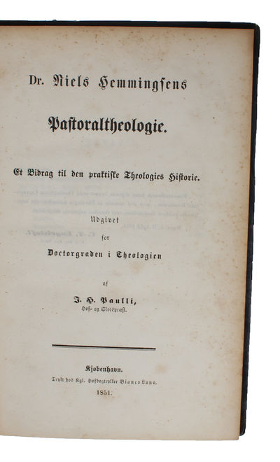 Dr. Niels Hemmingsens Pastoraltheologie. Et Bidrag til den praktiske Theologies Historie. Udgivet for Doctorgraden i Theologien. (photo 2)
