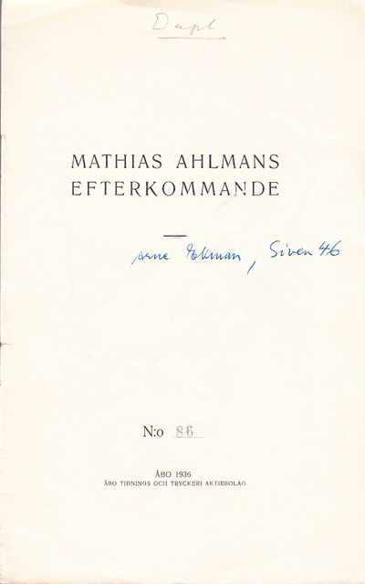 Mathias Ahlmans efterkommande.