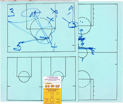 Original In Game Manuscript Play Call Sheets; From Round 1 of the 1987 Playoffs