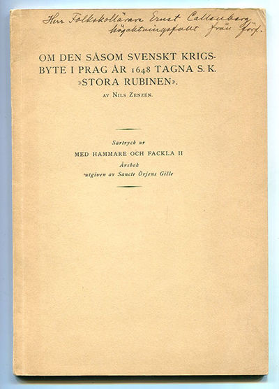 Om den såsom svenskt krigsbyte i Prag år 1648…