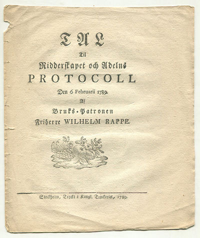 Tal til ridderskapet och adelns protocoll den 6…