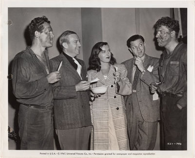 Universal City: Universal-International, 1947. Vintage reference photograph of actors Howard Duff, E...