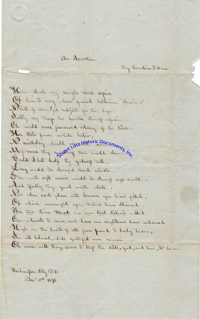 An Acrostic Poem Written By A Young Poet To Supreme Court Justice John Mclean The Family Was Involved In A Notorious Slave Sale In Virginia By Supreme Court Justice Acrostic Poem