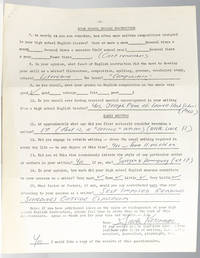 Jack Kerouac Autograph Questionnaire Signed.