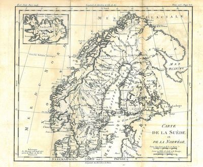 Carte de la  Suède et de la Norwege.