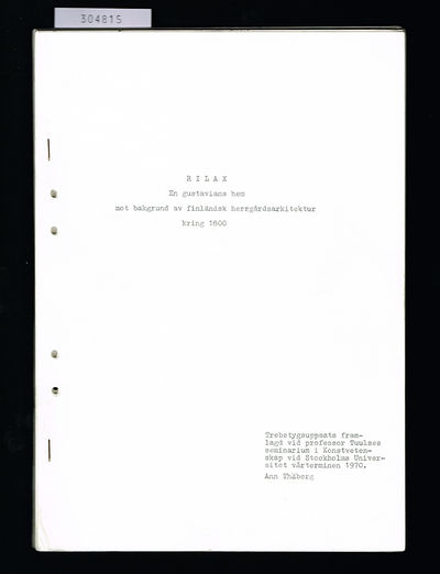Rilax. En gustavians hem mot bakgrund av…