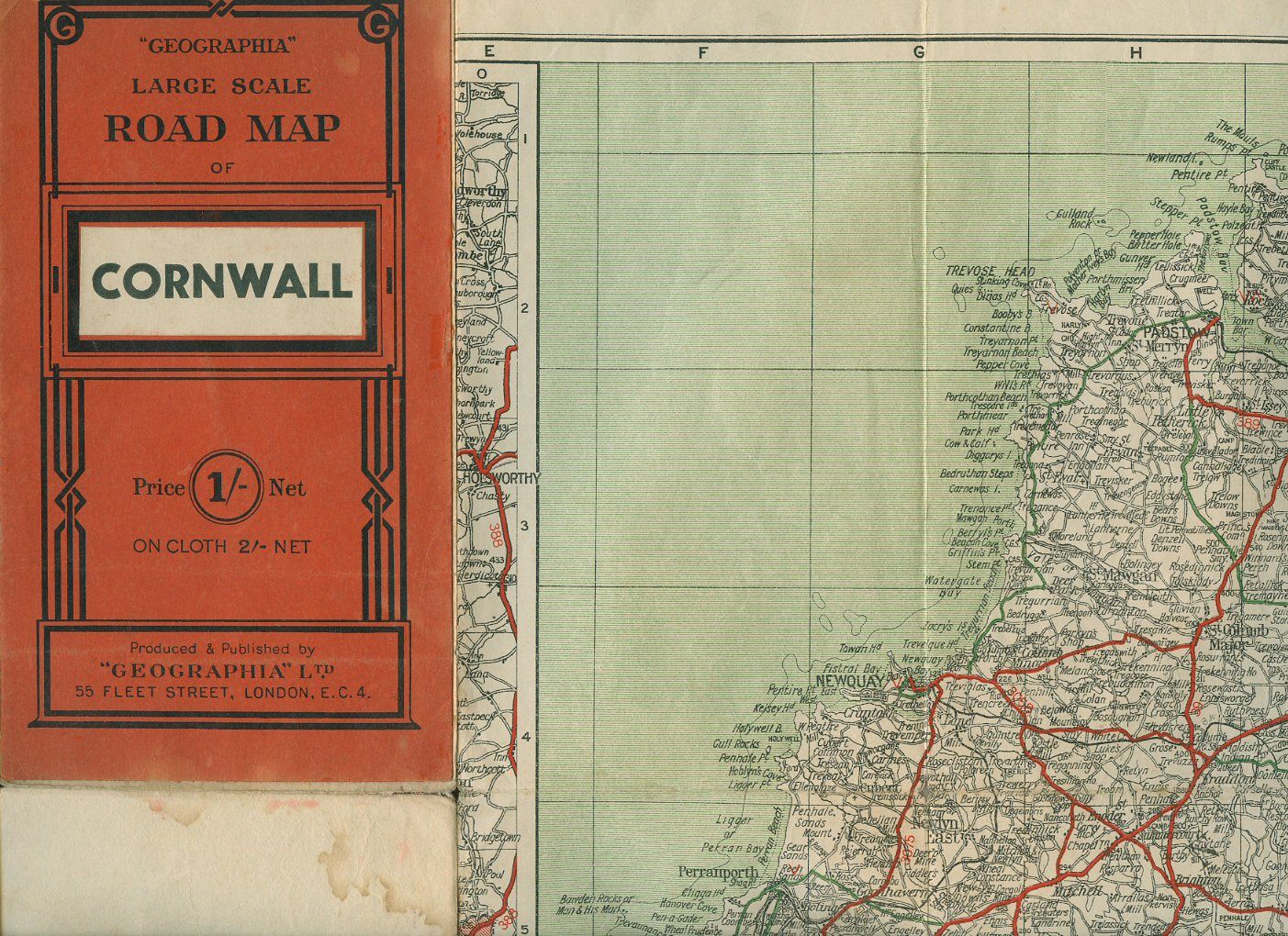 Geographia Large Scale Road Map of Cornwall [L MB] by [Geographia Map ...