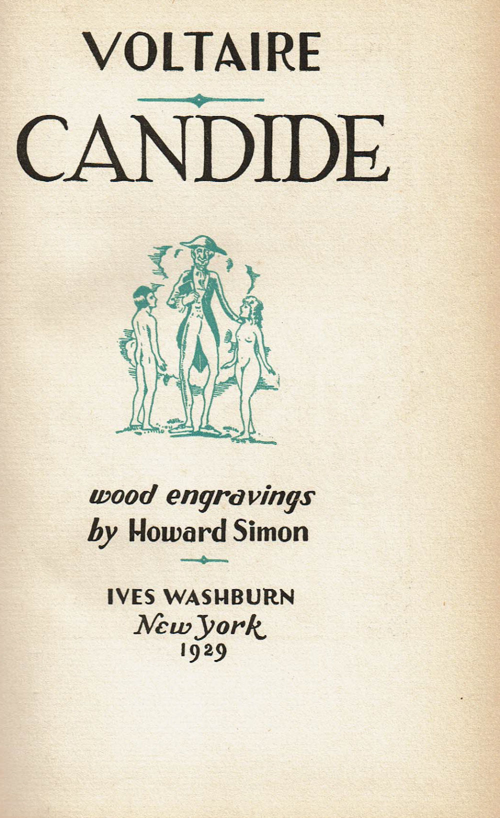 Candide By Howard Voltaire Simon First Edition 1929 From