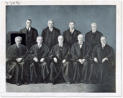 9" x 7" Black-and-White Press Portrait Photograph of the Hughes Court