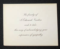 cover of Card Acknowledging Sympathy after the Death of A. Edward Newton