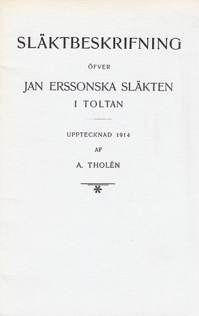 Släktbeskrifning öfver Jan Erssonska släkten i…