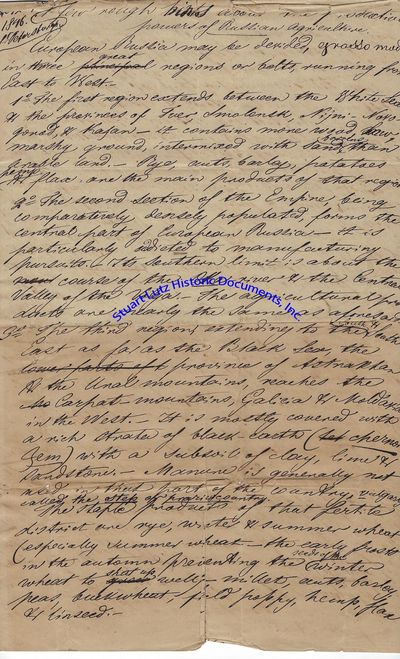Nine Letters To Joseph Slocum, A New York Merchant Who Tried To Sell Farm Equipment To Russia In The Mid-Nineteenth Century