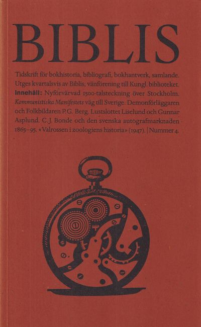 Biblis 4. [Tidskrift för bokhistoria,…