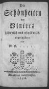 Die Schönheiten des Winters historisch und physikalisch abgeschildert