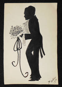 Silhouette of Man Holding Bouquet