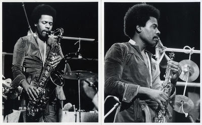 WAYNE SHORTER (ca. 1975) Set of 2 photos by John Bellissimo