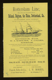L. W. Morris Rotterdam Line Sailing Schedule and Passage Rates from New York to Europe, 1877-1878