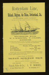 L. W. Morris Rotterdam Line Sailing Schedule and Passage Rates from New York to Europe, 1877-1878 by L. W. Morris - 1877