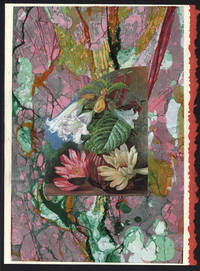 image of Botanical Garden, Rio de Janeiro detail on a one-of-a-kind hand marbled paper composition presented on a blank note card.