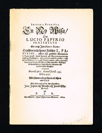 Insignis pueritia. En ny wijsa, om Lucio Papyrio…